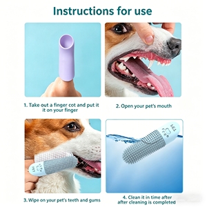 Cheap Price Safer Softer Liquid Silicone Pet Tooth <b>Brush</b> Finger Toothbrush Dog Teeth <b>Cleaning</b> for <b>Small</b> & Large Pets - Product Image 5