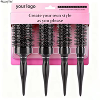 Brosses à cheveux rondes en nylon résistant à la chaleur, extra longues, de haute qualité, pour femmes, avec peigne à rouleaux, emballées dans des boîtes cadeaux personnalisées Wanmei.