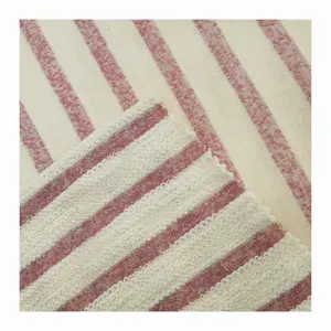 Hot sale yarn dyed fabric single jersey brushed stripe cotton viscose fabric for dress