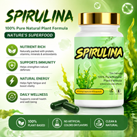 Capsules de spiruline naturelle 450 mg, complément alimentaire à base d'algues végétales, 60 capsules, fabricant OEM ODM
