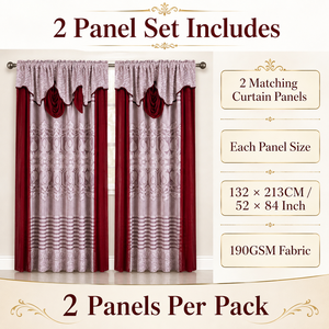 2-delige gordijnset 54x84 inch decoratieve valance gordijnen voor woonkamer slaapkamer direct leverbaar gordijnleverancier - Product Image 3
