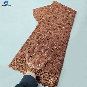 シンヤ<span class=keywords><strong>2026</strong></span>新デザインレーザーオーガンザスパンコールレース生地、ダイヤモンド付き、美しい女性用パーティードレス、クリスタルギピュールコードレース - Product Image 5