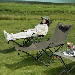 Silla Reclinable Plegable Diplomat con Reposapiés Desmontable 92x16.5x16.5cm para Camping y Uso en Exteriores - Product Image 1
