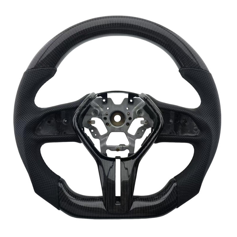 คาร์บอนไฟเบอร์ + หนังพรุน + เย็บสีดำ