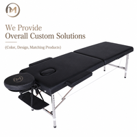 Lit de beauté noir professionnel Portable pliable tatouage Massage Spa Table approvisionnement d'usine pliable et réglable caractéristiques