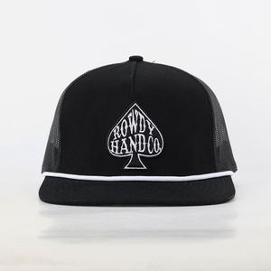 Gorra Trucker de Malla de Algodón de 5 Paneles al por Mayor BSCI con Cuerda y Bordado Deportivo para Exteriores, Logotipo Personalizado, Rayas a la Moda - Product Image 2