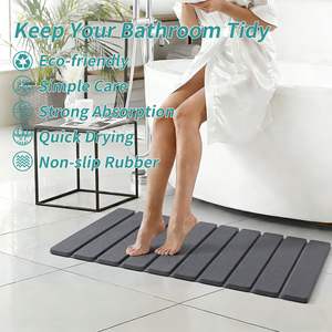 <span class=keywords><strong>Tapis</strong></span> de bain antidérapant super absorbant à séchage rapide en terre de diatomée, design moderne personnalisable, pliable, pour salle de bain et douche - Product Image 3
