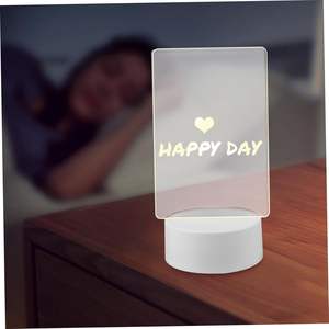 Venta al por mayor: Tablero de notas acrílico LED 3D creativo en blanco para regalo, regrabable, con luz nocturna y mensaje. - Product Image 3