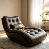 Chaise longue en cuir moderne de qualité supérieure, fauteuil inclinable ergonomique capitonné pour salon et chambre à coucher