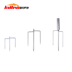 Kohru Fishing <b>Umbrella</b> Ground Stake Stainless Steel Triangular With Tube Outdoor Use - Product Image 1