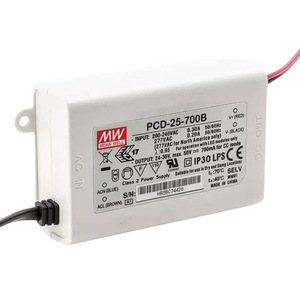 Alimentation LED AC à sortie unique Mean Well PCD-25-700B 25W 24-36V 700mA Classe 2 SELV IP30 - Product Image 3