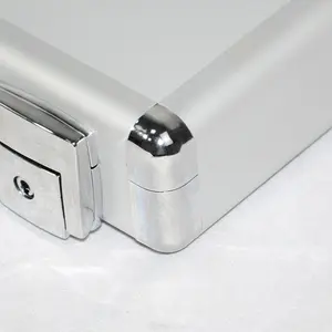 Aluminum Briefcase Silver Smooth Aluminum Harshell Briefcase For Business Simple Handmade Men's Aluminum Metal Laptop Briefcase