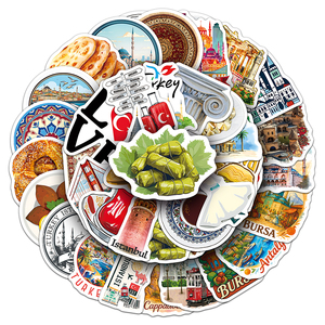 50 Adesivi Personalizzati a Tema Diario di Viaggio in <span class=keywords><strong>Turchia</strong></span>, Souvenir Paesaggistici, Regali, Adesivi per Fotocamera e Bagagli - Product Image 1