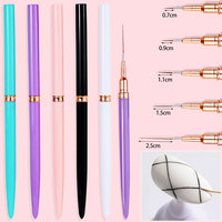 Stylo de dessin d'art d'ongle ligne ultra-fine de style japonais brosse à ongles en nylon de luxe pour l'art d'ongle avec virole sertie