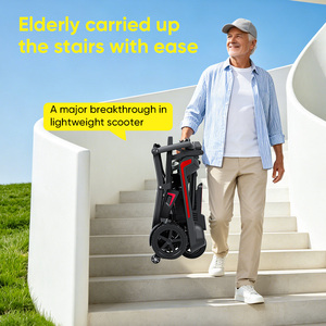 Scooter de mobilité extérieur senior EU, 3 roues, pliable, portable, 14 kg, aluminium, double batterie, 40 km d'autonomie, grand panier, éclairage LED lumineux - Product Image 3