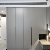 Armoire en MDF avec Portes Coulissantes, Gris Moderne, Chambre à Coucher, Noyer, Marbre, Art Déco, Acacia Noir