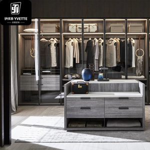 <span class=keywords><strong>Armario</strong></span> familiar moderno de madera YVT con estantes de almacenamiento, barra para colgar ropa <span class=keywords><strong>extensible</strong></span>, <span class=keywords><strong>armario</strong></span> de dormitorio de alta calidad - Product Image 3
