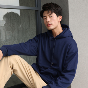 Sudadera con Capucha Unisex Color Crema, Corte Regular, Algodón French Terry, Estilo Holgado, Ropa Casual de Otoño - Product Image 4
