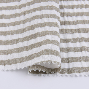 100% Polyester 160GSM Grs chứng nhận vật liệu bền vững georgette dệt <span class=keywords><strong>linen</strong></span>-loại sọc vải - Product Image 6