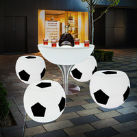 Table haute créative sur le thème du football Meubles de bar en plastique pour jardin extérieur Loisirs Jardin Café Table en vrac Chaise