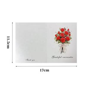 Cartes de vœux de style bouquet avec enveloppe, bénédiction, remerciements, cartes pliables pour la fête des mères, la Saint-Valentin, Noël - Product Image 4