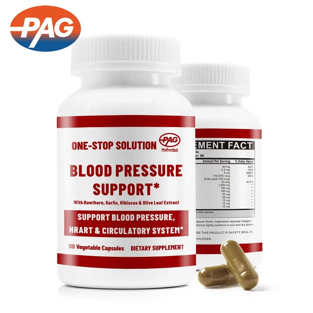 Produsen Suplemen Baik untuk Tekanan Darah Daun Zaitun Ekstrak Daun Hawthorn Kapsul Pendukung Tekanan Darah