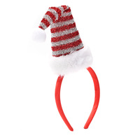 Nouveau serre-tête de Noël en tissu fait main, best-seller transfrontalier, rouge, design elfe deux pièces, avec pompon moelleux, accessoire pour cheveux