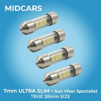Bombilla LED T6.3 Sv7.5 Festoon de 28 mm, 6 Voltios, 12 24, Lámpara de Fusible Delgado para Panel de Instrumentos Marinos, Escala de Tablero, Alto Rendimiento