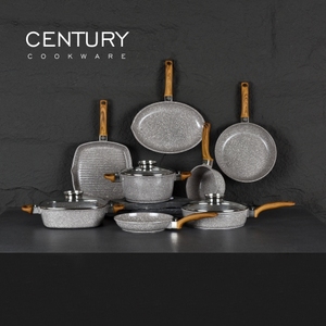 Olla de Sopa de Aluminio Antiadherente de Lujo CENTURY de <span class=keywords><strong>28</strong></span> <span class=keywords><strong>cm</strong></span> con Asas Metálicas y Tapa de Vidrio para Cocina de Inducción - Product Image 6