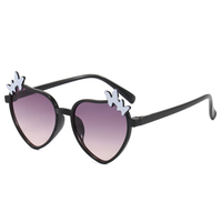 Nouvelles Lunettes de Soleil Tendance Unisexe pour Enfants, Forme Cœur Mignonne, Verres Papillon Polarisés, Monture Complète, Protection UV, Lunettes de Mode