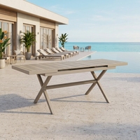 Ensemble de salle à manger d'extérieur de qualité commerciale, table et chaises en aluminium robustes pour restaurant