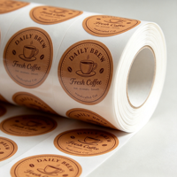 Autocollant en vinyle laminé argenté personnalisé, très demandé, durable et auto-adhésif pour l'emballage du café