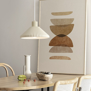 French-Style Cream-Colored <b>Chandelier</b> Wabi-Sabi Vintage Minimalist Modern LED Middle Pendant Light <b>for</b> <b>Bedroom</b> Island Dining - Product Image 3