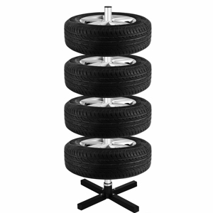 4 Tier giá bán buôn bánh xe cây lốp lưu trữ đứng chủ rim lưu trữ lốp xe gắn máy Rack hiển thị - Product Image 2