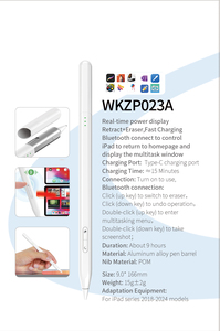 ปากกาสไตลัสแบบโลหะพร้อมพอร์ตชาร์จแบบซ่อนสำหรับ iPad ป้องกันการสัมผัสโดยฝ่ามือและแม่เหล็กดูดติด ใช้งานได้นาน 10 ชั่วโมง - Product Image 2