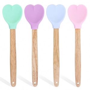 Espátula de silicona Love Kitchen de alto valor estético con mango largo, apta para lavavajillas, utensilio para mezclar y hornear. - Product Image 5