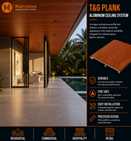 Panneaux de plafond décoratifs en imitation bois pour bâtiments commerciaux et résidentiels modernes