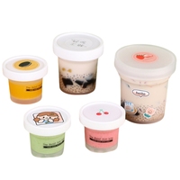 Récipients d'Emballage Alimentaire 100ml 300ml 500ml pour Crème Glacée Yaourt Panna Cotta Jetables Boîtes et Pots en Plastique Coupes à Mousse Gâteaux Desserts avec Couvercle