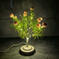 Lampe de table rose brodée en forme de boule, lampe de bureau, cadeau pour filles, décoration intérieure pour mariage, Noël, salon, chambre, fête