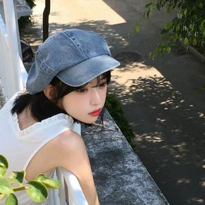 Venta al por mayor caliente 2024 último a medida Vintage Denim boina Octágono <span class=keywords><strong>pintor</strong></span> sombrero cómodo verano sol sombrero con protección solar - Product Image 3