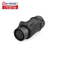 Connecteur circulaire étanche Cnlinko LP20 à 5 broches femelles de type bout à bout pour câblage de machines et utilisation en environnements difficiles