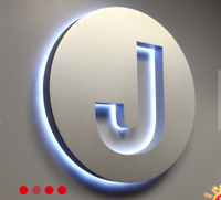 Lettres LED 3D en acier inoxydable miroir argenté, logo rétroéclairé, lettres personnalisées, enseigne LED personnalisée, lettres LED