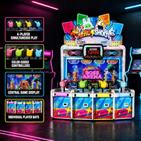 Machine de jeu d'arcade de tir à la pistolet pour 4 joueurs, thème dessin animé pour enfants, à monnayeur, jeux vidéo interactifs Hero Shoot pour divertissement familial