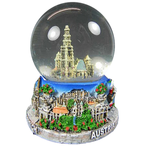 Base de estatua 3D de poliresina personalizada, saxofón, Karnten Sisi, recuerdo, globo terráqueo de agua, regalo turístico, artesanía de resina de Austria, nieve - Product Image 2