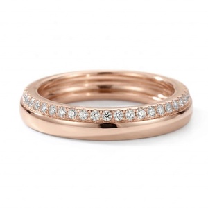 Luxury 2 in 1 Lab Grown Diamond Eternity <b>Ring</b> 14K 18K White Yellow Rose Gold Double Layer Pave <b>Plain</b> Band Detachable Jewelry - Product Image 3