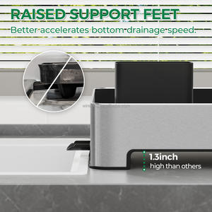 WIREKING Nouveau Organisateur de Cuisine Multifonction 3-en-1 Grande Capacité Égouttoir à Vaisselle sur Évier avec Support à Assiettes - Product Image 3