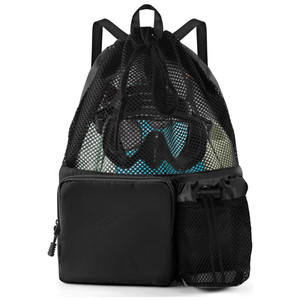 In Stock Mesh <b>Beach</b> Bunch Pocket Swimming Gym Yoga <b>Beach</b> Travel Bag Promotional Portable <b>Shoe</b> Bag - Product Image 2