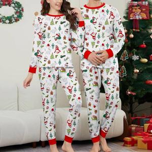 Pijamas de Natal Personalizados com Estampa Total de Desenhos Animados para Mulheres em Tecido de Malha, Roupas de Feriado Combinando para Pais e Filhos - Product Image 4