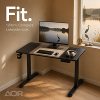 Station de travail électrique AOR réglable en hauteur, en bois, certifiée RoHS, surface en PVC durable, multifonctionnelle, vente en gros pour usine