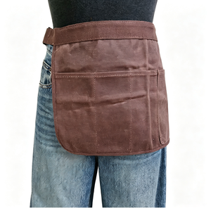 <span class=keywords><strong>Delantal</strong></span> <span class=keywords><strong>de</strong></span> Lona Encerada Color Café, Duradero y Moderno, con Múltiples Bolsillos, Diseño Corto, Uniforme <span class=keywords><strong>de</strong></span> Trabajo para Floristería y Panadería - Product Image 2